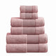 Indy Towel Set | 6 Piece | Cotton | Textured Design | Silky Pink