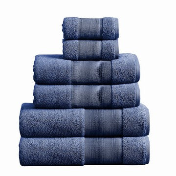 Indy Towel Set | 6 Piece | Cotton | Textured Design | Deep Blue