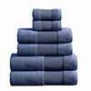 Indy Modern 6 Piece Cotton Towel Set, Softly Textured Design, Deep Blue By Casagear Home