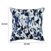 Lyla 22 Inch Square Cotton Accent Throw Pillow Abstract Design Blue White By Casagear Home BM284487