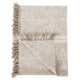 Uno Throw Blanket | 50" | Cotton Linen | Woven Striped | Beige