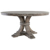 Toya Dining Table | 60" Round | Pedestal Base | Gray Brown