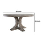 60 Inch Classic Round Wood Dining Table Pedestal Handcrafted Gray Brown By Casagear Home BM284508