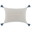 14 x 20 Modern Throw Pillow Digitally Printed Stripes Tassels Blue Red By Casagear Home BM284512