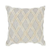 Modern Throw Pillow | 22 x 22 | Shag | Diamond Pattern | Ivory Gray