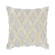 Modern Throw Pillow | 22 x 22 | Shag | Diamond Pattern | Ivory Gray