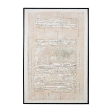 40 x 60 Hand Drawn Canvas Wall Art, Polyester, Textured Distressed, Beige By Casagear Home