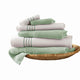 Dana Towel Set | 6 Piece | Egyptian Cotton | Stripe Design | Sage White