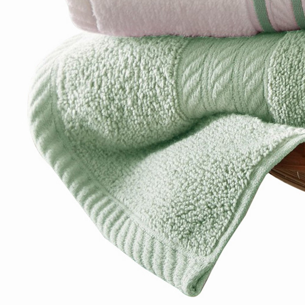 Buy Dana 6 Piece Soft Egyptian Cotton Towel Set, Striped, Sage Green, White  By Casagear Home