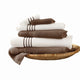 Dana Towel Set | 6 Piece | Egyptian Cotton | Stripe Design | Brown White