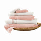Dana 6 Piece Soft Egyptian Cotton Towel Set, Striped Pattern, Pink, White By Casagear Home