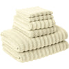 Cora Towel Set | 6 Piece | Egyptian Cotton | Textured Design | Cream