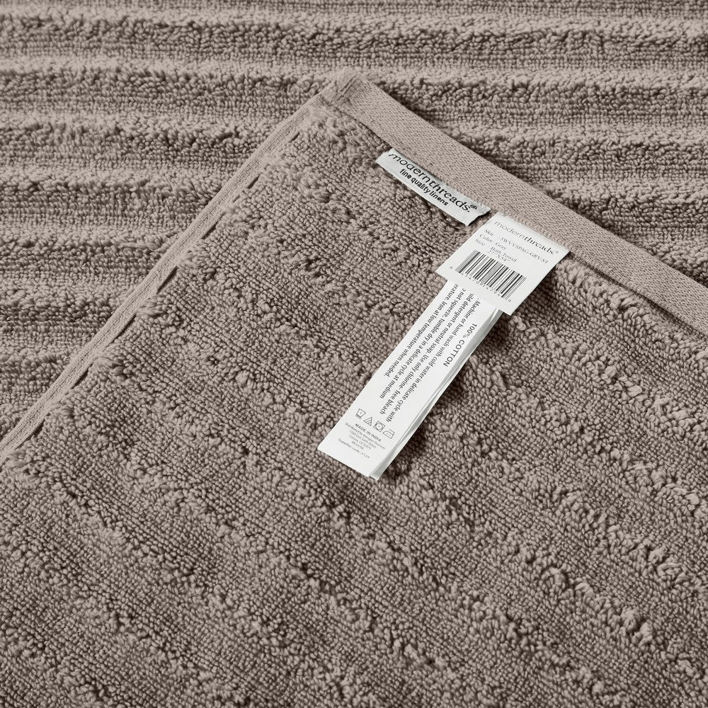 Cora 6 Piece Soft Egyptian Cotton Towel Set Classic Textured Design Gray By Casagear Home BM284592