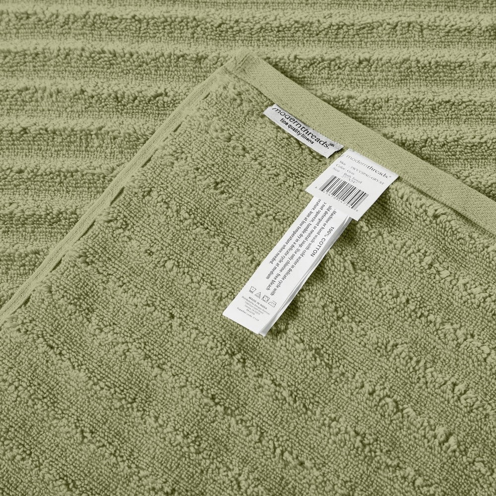 Cora 6 Piece Soft Egyptian Cotton Towel Set Classic Textured Mint Green By Casagear Home BM284594