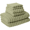 Cora 6 Piece Soft Egyptian Cotton Towel Set, Classic Textured, Mint Green By Casagear Home