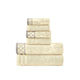 Noa Towel Set | 6 Piece | Egyptian Cotton | Damask Pattern | Beige