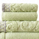 Noa 6 Piece Soft Egyptian Cotton Towel Set Solid Damask Trim Green By Casagear Home BM284598