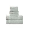 Noa Towel Set | 6 Piece | Egyptian Cotton | Damask Trim | Slate Gray