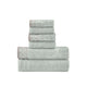 Noa Towel Set | 6 Piece | Egyptian Cotton | Damask Trim | Slate Gray