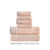 Noa 6 Piece Soft Egyptian Cotton Towel Set Solid Damask Pattern Trim Pink By Casagear Home BM284600