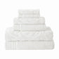 Oya 6 Piece Soft Egyptian Cotton Towel Set, Solid Medallion Pattern, White By Casagear Home