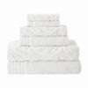 Oya Towel Set | 6 Piece | Egyptian Cotton | Medallion Pattern | White