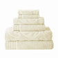 Oya 6 Piece Soft Egyptian Cotton Towel Set, Solid Medallion Pattern, Ivory By Casagear Home