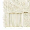 Oya 6 Piece Soft Egyptian Cotton Towel Set Solid Medallion Pattern Ivory By Casagear Home BM284603