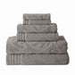 Oya 6 Piece Soft Egyptian Cotton Towel Set, Solid Medallion Pattern, Gray By Casagear Home