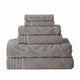 Oya Towel Set | 6 Piece | Egyptian Cotton | Medallion Pattern | Gray