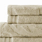 Oya 6 Piece Soft Egyptian Cotton Towel Set Solid Medallion Pattern Beige By Casagear Home BM284606
