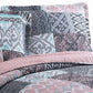 Mai 3 Piece King Cotton Quilt Set Damask Patchwork Reversible Blue By Casagear Home BM284611