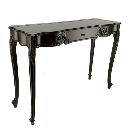 Troy Console Table | 32" | Classic Wood | 1 Drawer | Floral Carved | Brown