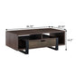 47 Inch Modern Coffee Table 1 Drawer 4 Shelves Half Lift Top Brown By Casagear Home BM284685