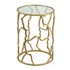 Accent Table | 24" | Round Metal Frame | Twig Design | Gold Finish