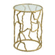 Accent Table | 24" | Round Metal Frame | Twig Design | Gold Finish