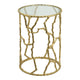 24 Inch Round Accent Table Intricate Metal Twig Inspired Open Frame Gold By Casagear Home BM284699