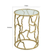 24 Inch Round Accent Table Intricate Metal Twig Inspired Open Frame Gold By Casagear Home BM284699
