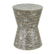 Accent Table Stool | 19" | Star Pattern | Gray & Brown