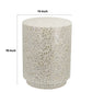 18 Inch Luxury Accent Table Stool Foliage Star Pattern Champagne White By Casagear Home BM284705