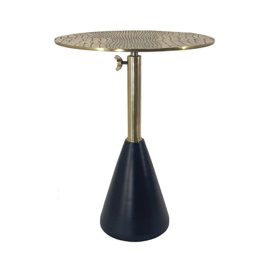 Accent Table | 20" | Modern Aluminum | Crocodile Texture | Gold Black
