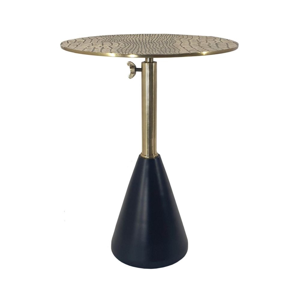 Accent Table | 20" | Modern Aluminum | Crocodile Texture | Gold Black