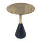 20 Inch Modern Aluminum Accent Table Crocodile Textured Table Gold Black By Casagear Home BM284706