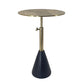 20 Inch Modern Aluminum Accent Table Crocodile Textured Table Gold Black By Casagear Home BM284706