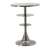 Aja Accent Table | 22" | Aluminum | Rounded Top | Teardrop Base | Silver