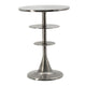 Aja Accent Table | 22" | Aluminum | Rounded Top | Teardrop Base | Silver