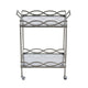 30 Inch Aluminum Bar Cart 2 Tier Glass Shelves Dynamic Accents Silver By Casagear Home BM284713
