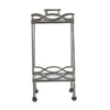 30 Inch Aluminum Bar Cart 2 Tier Glass Shelves Dynamic Accents Silver By Casagear Home BM284713