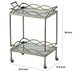 30 Inch Aluminum Bar Cart 2 Tier Glass Shelves Dynamic Accents Silver By Casagear Home BM284713