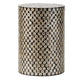 Stool Table | 20" | Capiz Inlay | Round Wood Top | Black White